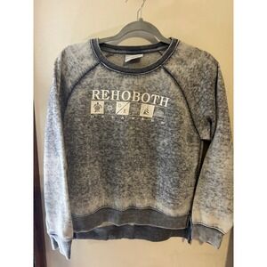 Rehoboth Delaware Sweatshirt XL Gray Acid Wash Graphic Pullover‎
